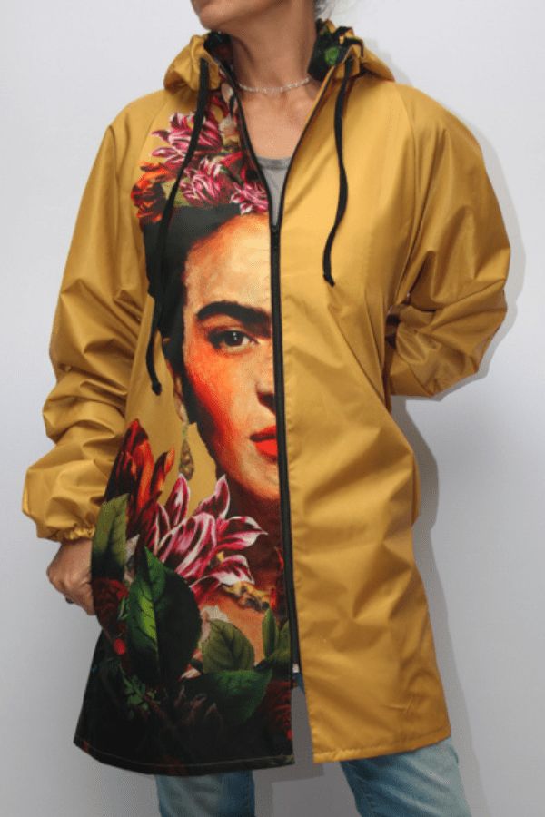 YELLOW FRIDA KAHLO RAINCOAT