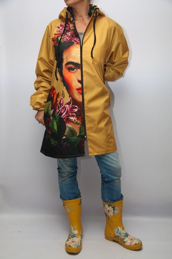 YELLOW FRIDA KAHLO RAINCOAT