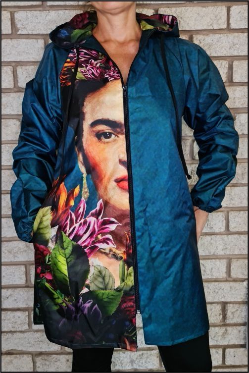 GREEN FRIDA KAHLO RAINCOAT