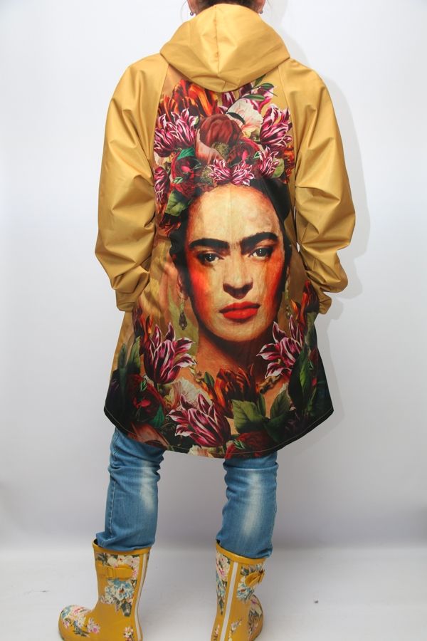 YELLOW FRIDA KAHLO RAINCOAT