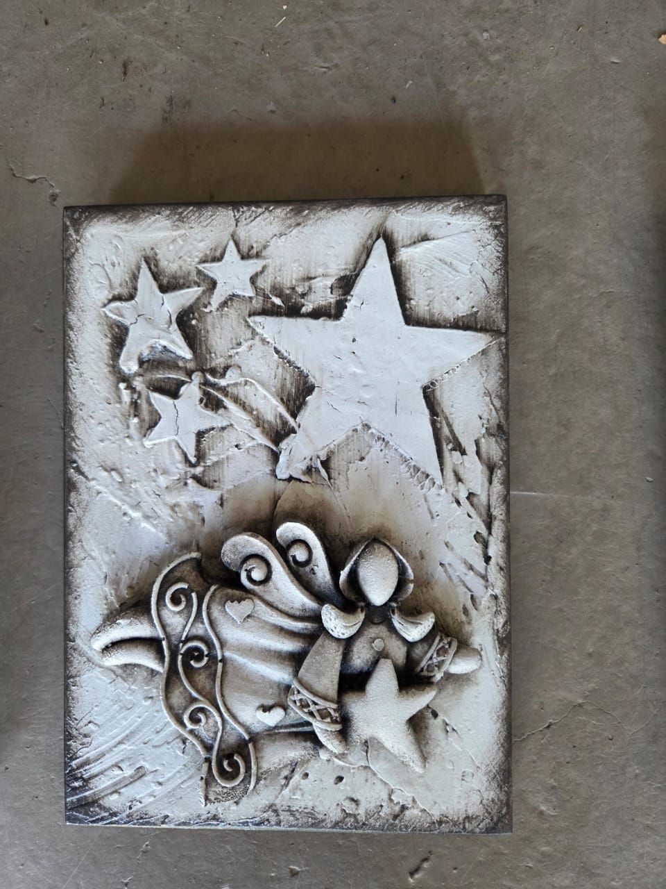 ANGEL AND STARS WOODEN BLOCK