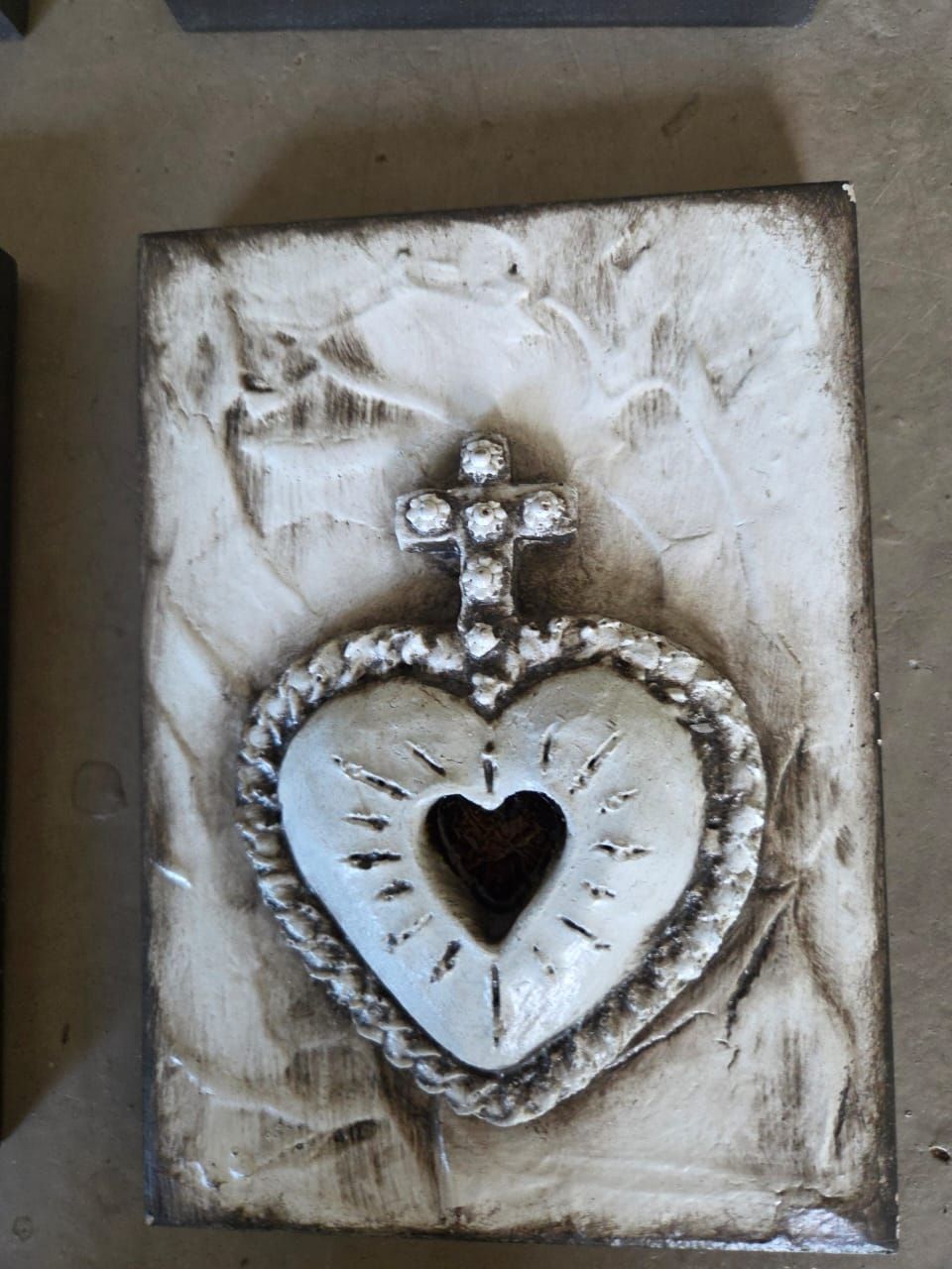 SACRED HEART WOODEN BLOCK