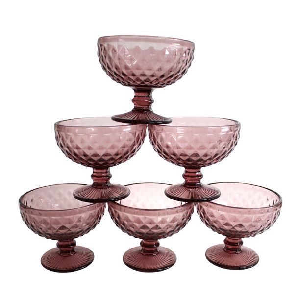 DIAMOND PATTERN GLASS BOWLS