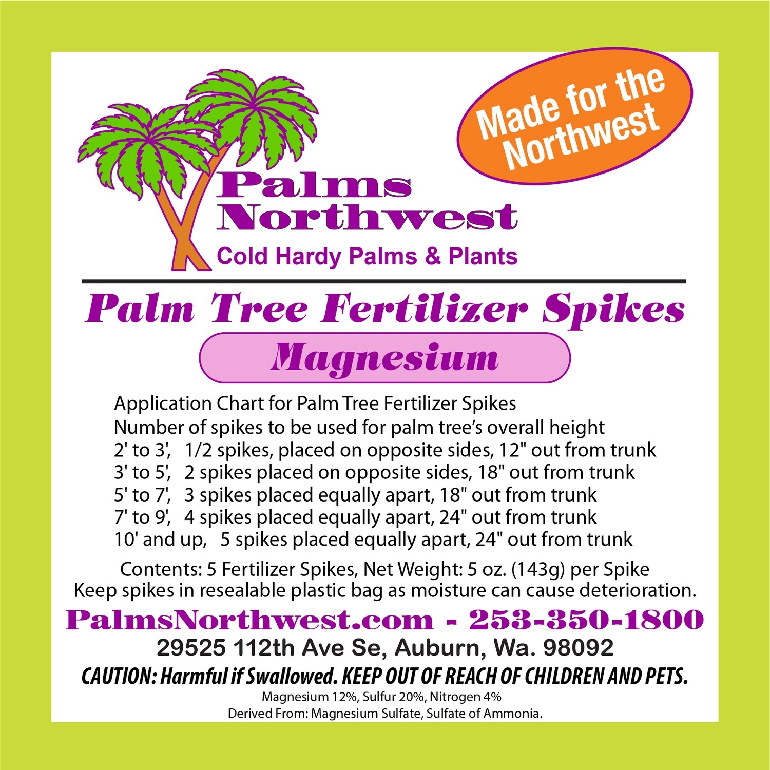 Palm Tree Fertilizer Spikes, Magnesium