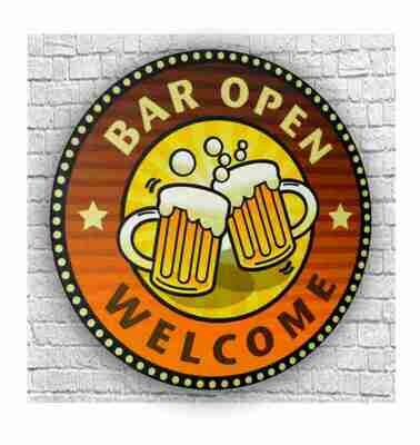Placa Decorativa Bar Open