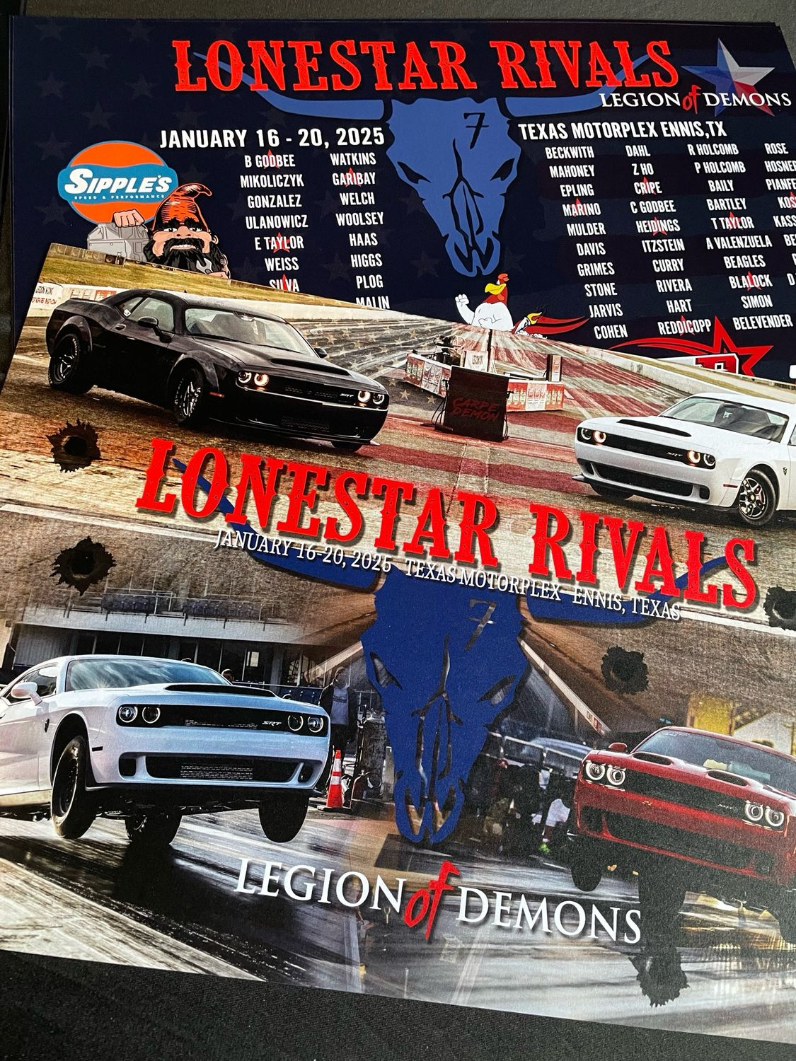 SET OF 2 LEGION OF DEMONS LONESTAR RIVALS LIMITED EDITION POSTERS (2 SIDED PERFECT FOR FRAMING)