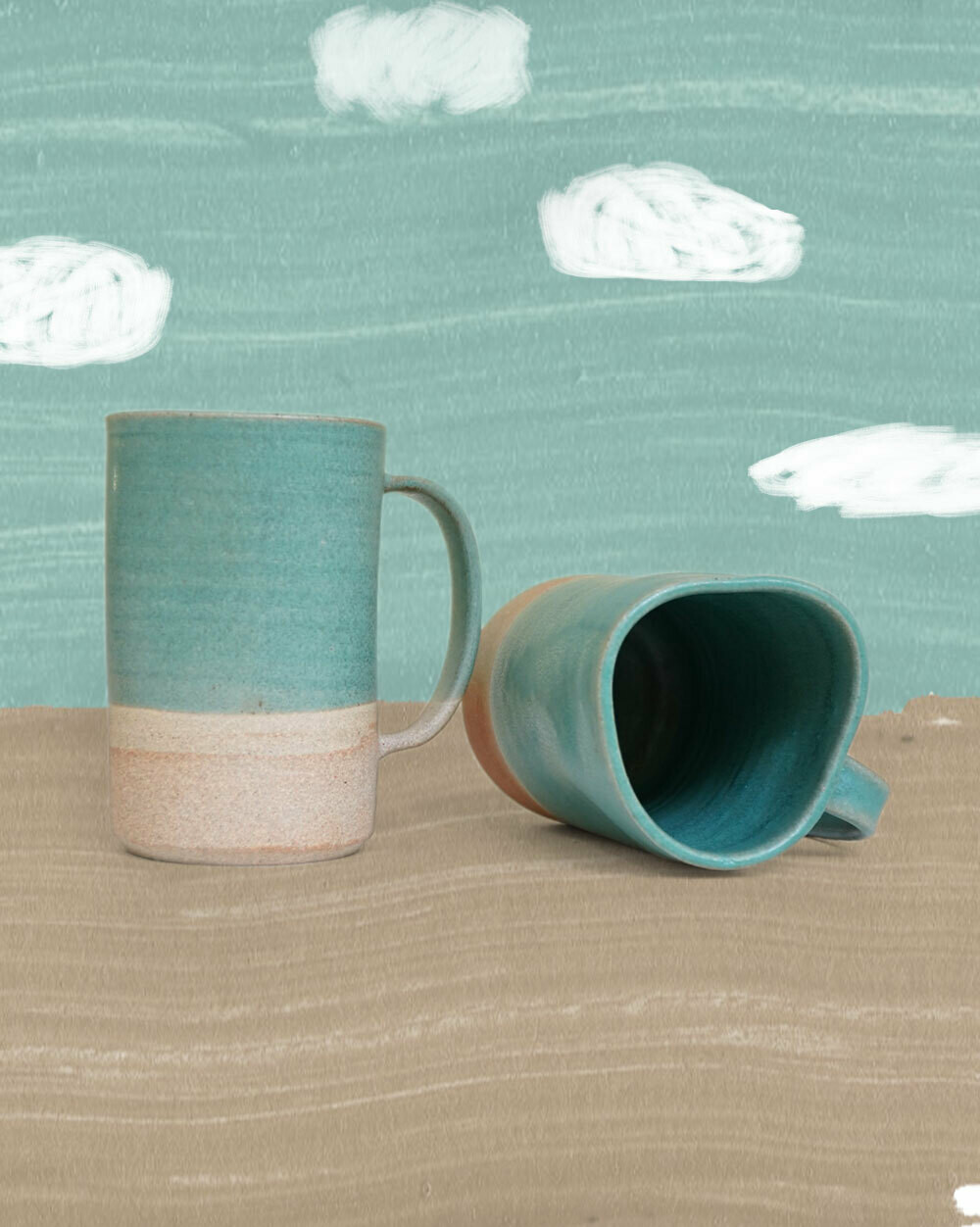 Coral Blue Pint Mug