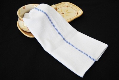 1 Dozen 100% Cotton Herringbone Blue Striped Dish Towels / Lint Free / Barber