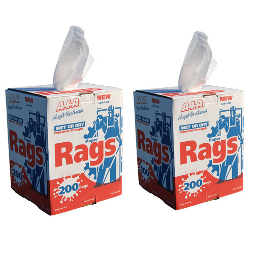 Paper Rags (White) in a Centerpull Box - 200 Count-Value Pack