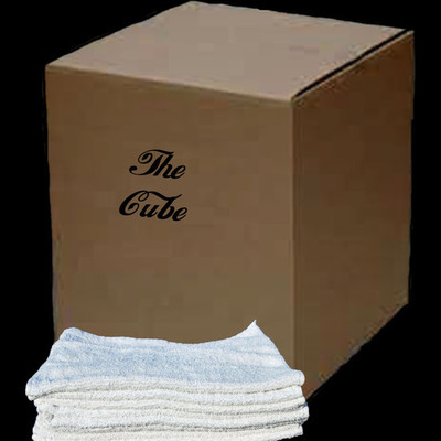 50 Lb. Box of New White Cotton Terry Cleaning Cloths/ Bar Towels  16 X 19