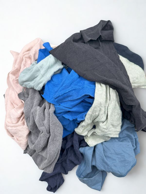50 Lb. Box of Colored Cotton Reclaimed T-Shirt Rags- Lint Free