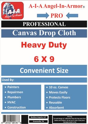 Natural Canvas Drop Cloth - 6 X 9