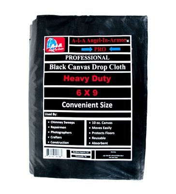 Black Canvas Drop Cloth - 6 X 9