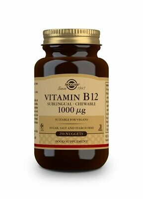 SOLGAR Vitamina B12 1000 μg (Cianocobalamina) - 100 Comprimidos sublinguales - masticables