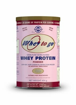 Whey To Go Proteína de suero en polvo (Sabor fresa) - 454 g. SOLGAR