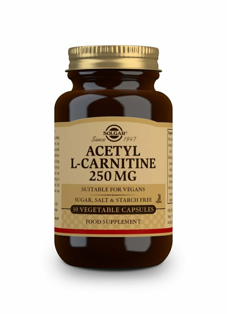 SOLGAR Acetil - L-Carnitina 250 mg - 30 Cápsulas vegetales