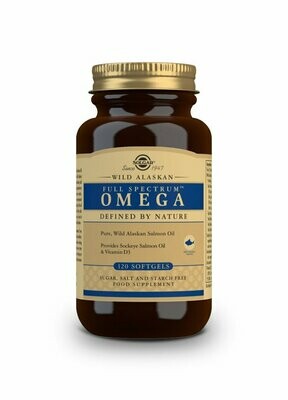 SOLGAR Full Spectrum™ Omega - Aceite de Salmón Salvaje de Alaska - 120 Cápsulas blandas