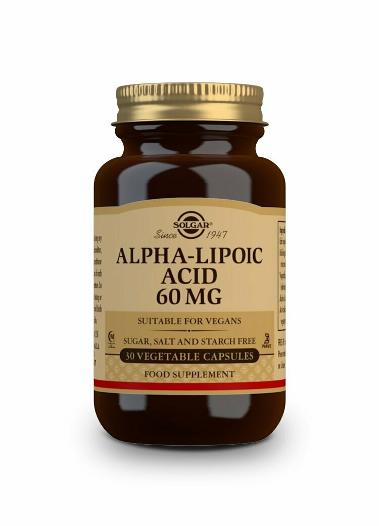 SOLGAR Ácido Alfa-Lipoico 60 mg - 30 Cápsulas vegetales