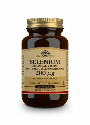 SOLGAR Selenio 200 µg (Sin levadura) - 50 Comprimidos
