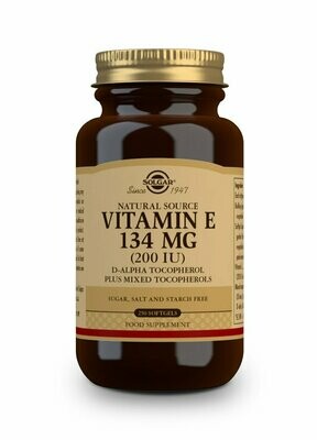 SOLGAR Vitamina E 200 UI (134 mg) - 250 Cápsulas blandas