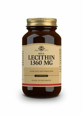 SOLGAR Lecitina de Soja 1360 mg - 250 Cápsulas blandas