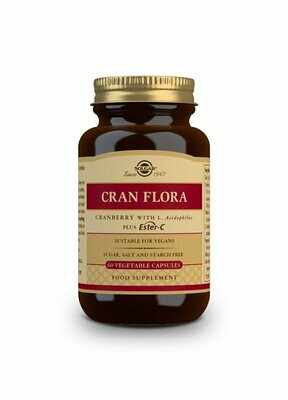 SOLGAR Cran Flora (Arándano Rojo con Probióticos y Ester-C®) - 60 Cápsulas vegetales