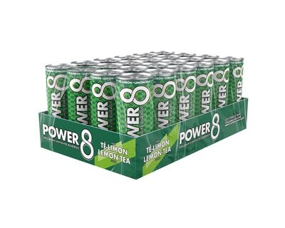 Power 8 Energy Drink LIGHT Sabor Té Limón- Caja 24 latas - La primera bebida energética saludable es Power 8