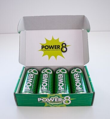 Power 8 Energy Drink LIGHT Sabor Té Limón- Caja 4 latas - La primera bebida energética saludable es Power 8