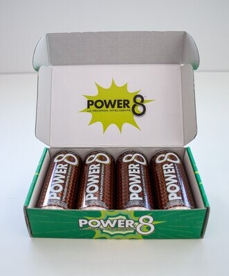 Power 8 Energy Drink LIGHT Sabor Café- Caja 4 latas - La primera bebida energética saludable es Power 8