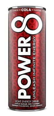 Power 8 Energy Drink LIGHT Sabor Cola- Caja 4 latas - La primera bebida energética saludable es Power8