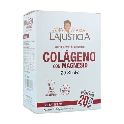 Colágeno con magnesio 20 sobres de 5g (Fresa) Ana María Lajusticia