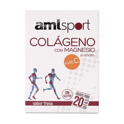 AmlSport Colágeno con Magnesio 20 sticks de 5g (Fresa) Ana Maria Lajusticia