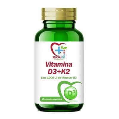 SENSAIDO Vitamina D3 + K2 60 Capsulas BASADO EN EL METODO JAPONES PARA VIVIR 100 AÑOS