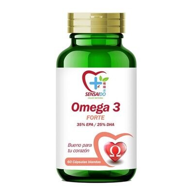 SENSAIDO Omega 3 Forte (35% EPA / 25% DHA) 60 Capsulas BASADO EN EL METODO JAPONES PARA VIVIR 100 AÑOS