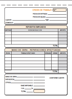 ORDEN TRABAJO 1/4 NAT-DUPL.AUTOCOP.