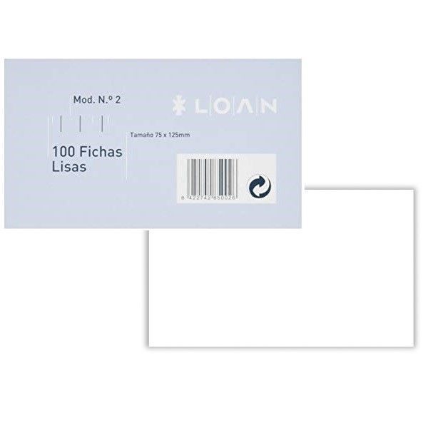 paq 100 FICHAS NUM. 5 LISAS  (16x21,5)