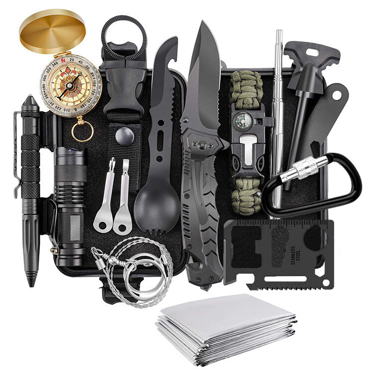 Outdoor Supplies Survival Tool Combination Set Multi-functional Camping Travel Equipment Field Camping Emergency Survival Box