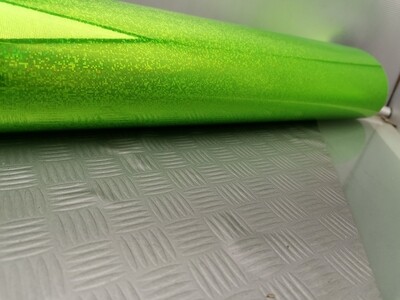 Plastica adesiva verde gliter 45 x 5 mt
