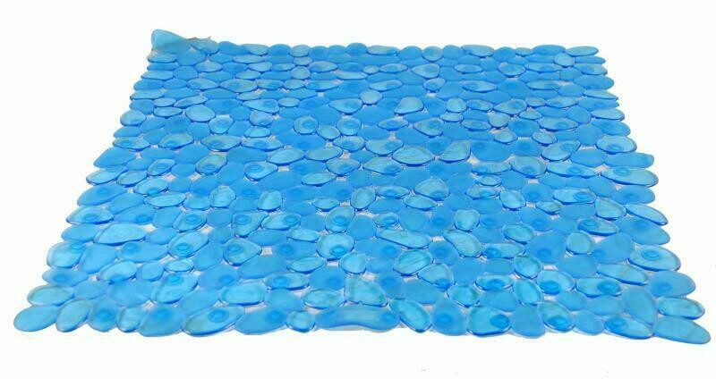 Tappeto antiscivolo doccia blu con ventose antiscivolo e antimuffa Pvc cm 54x54