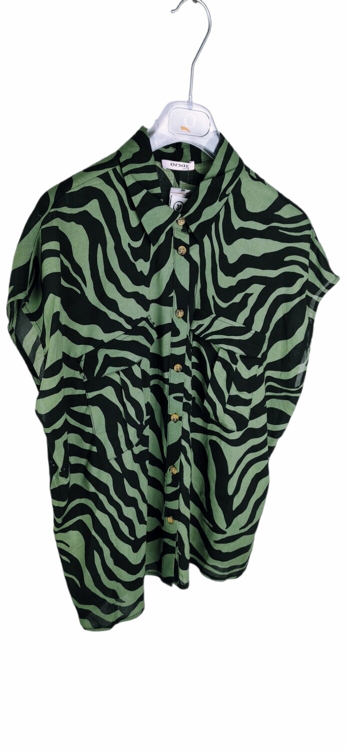 Camicia Orsay a maniche corte verde Taglia 38