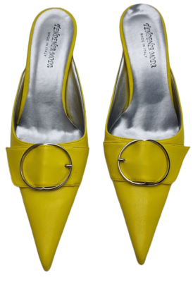 SABOT DONNA GIALLO A PUNTA CON TACCO MEDIO BY TENDENZA MODA