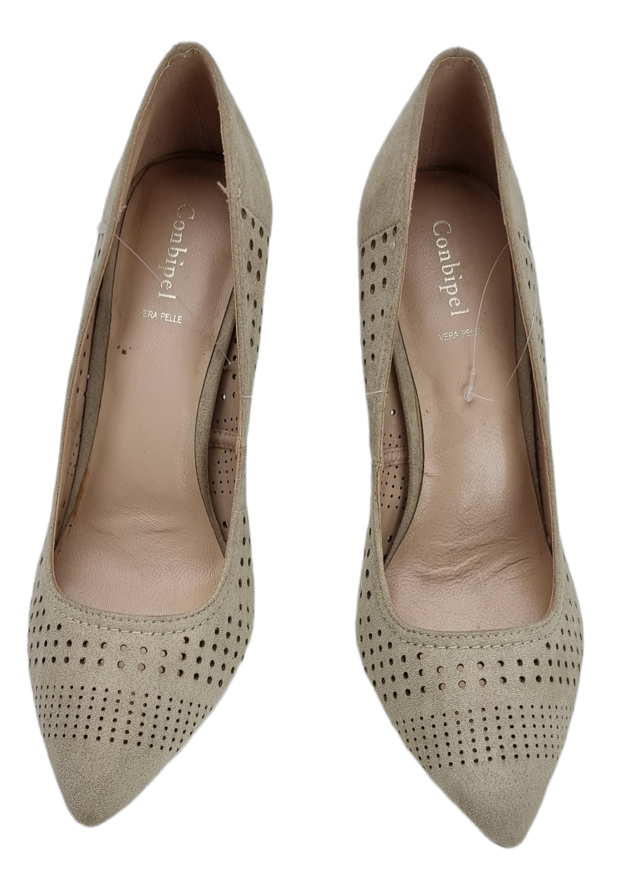 SCARPE DONNA DÉCOLLETÉ BEIGE CAMOSCIO TACCO ALTO BY CONBIPEL