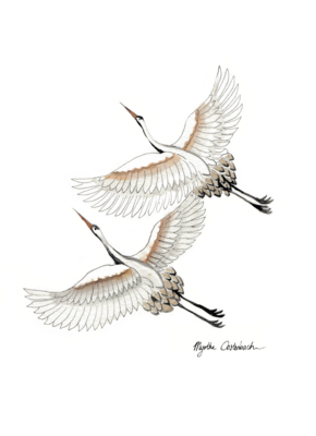 Print Crane birds