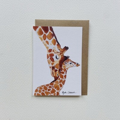 Kaart Giraffe moeder en kind