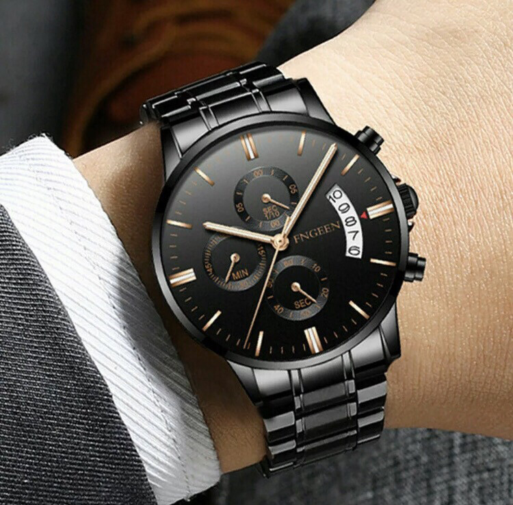 Luxus Herren Mode Militär Armee Analog Sport Quarz Armbanduhr Edelstahl