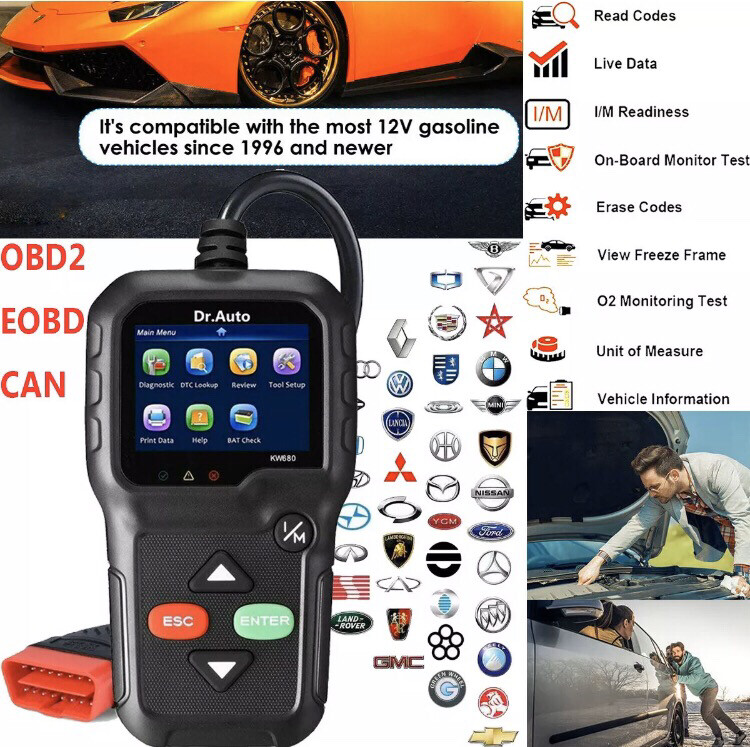 OBDII Diagnosegerät OBD2 Scanner CAN Auto Autofehler Auslesegerät KFZ PKW Reader