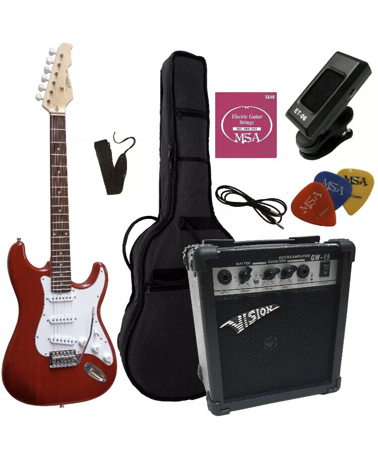 E GITARRE SET ELEKTROGITARRE E-GITARRE SCHWARZ SET TASCHE VERSTÄRKER 20 WATT