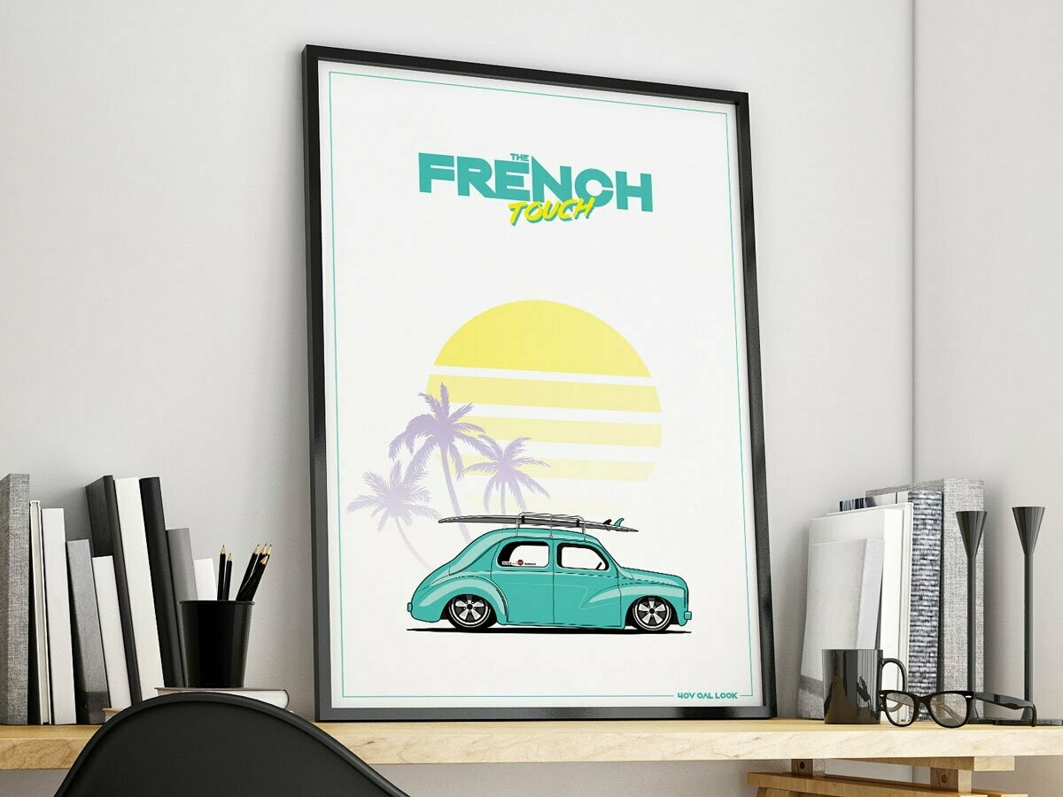 Affiche A4 Renault 4CV French Touch