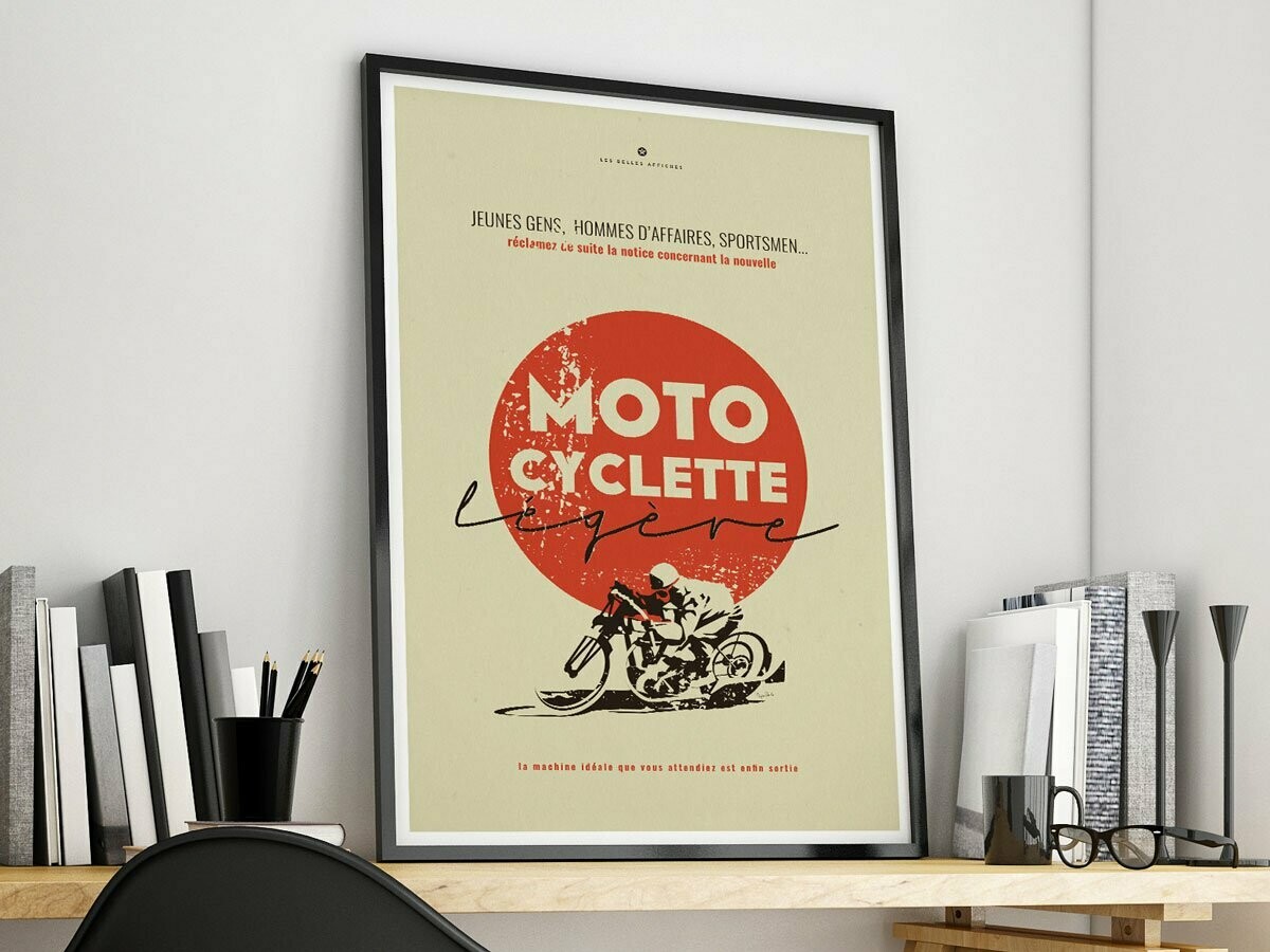 Affiche A4 Motocyclette Légère