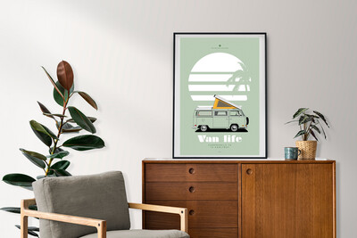 Affiche Van Life Combi Volkswagen
